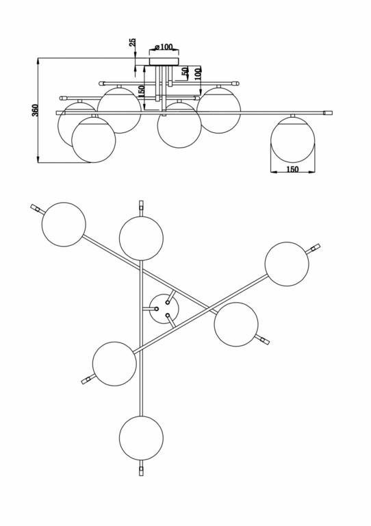 Потолочный светильник Maytoni MOD048CL-06G