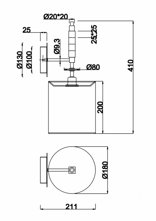 Настенный светильник (бра) Maytoni MOD066WL-01CH