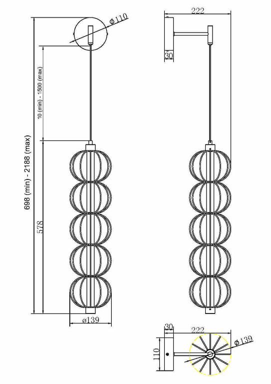 Настенный светильник (бра) Maytoni MOD216WL-L10G3K