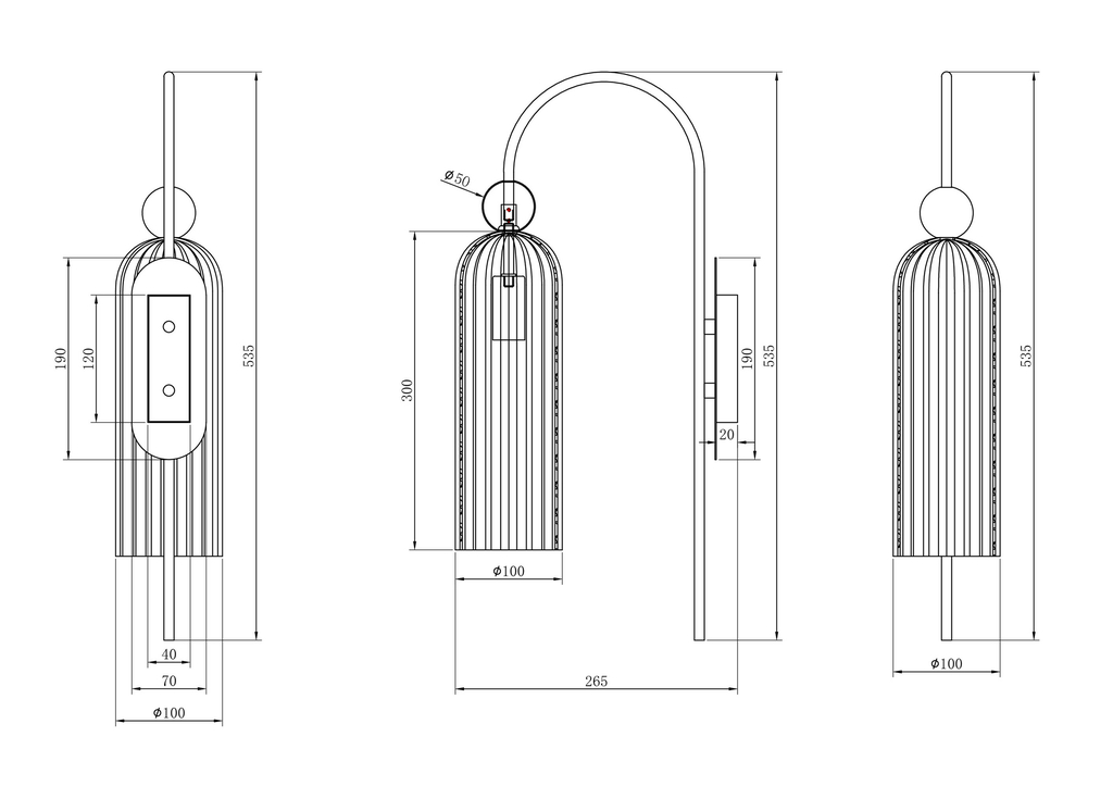 Настенный светильник (бра) Maytoni MOD302WL-01CG