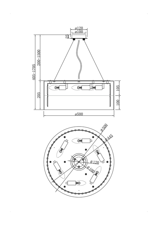 Подвесной светильник Maytoni MOD313PL-06G