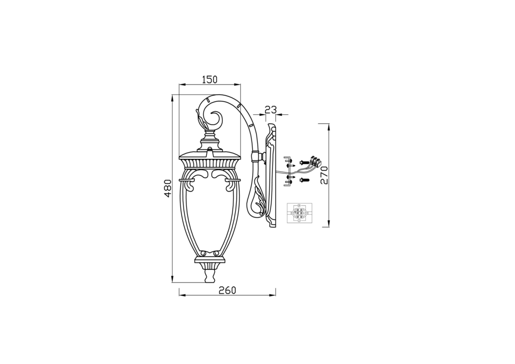 Настенный светильник (бра) Outdoor O414WL-01GB