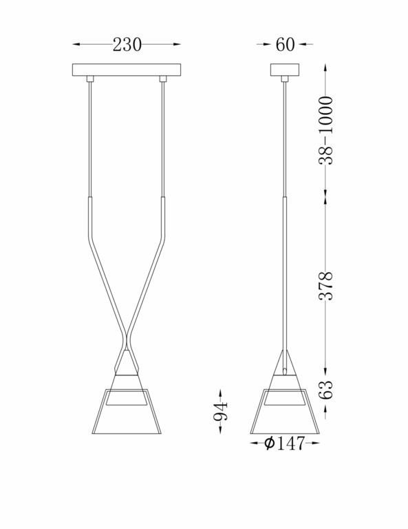 Подвесной светильник Maytoni P063PL-01B