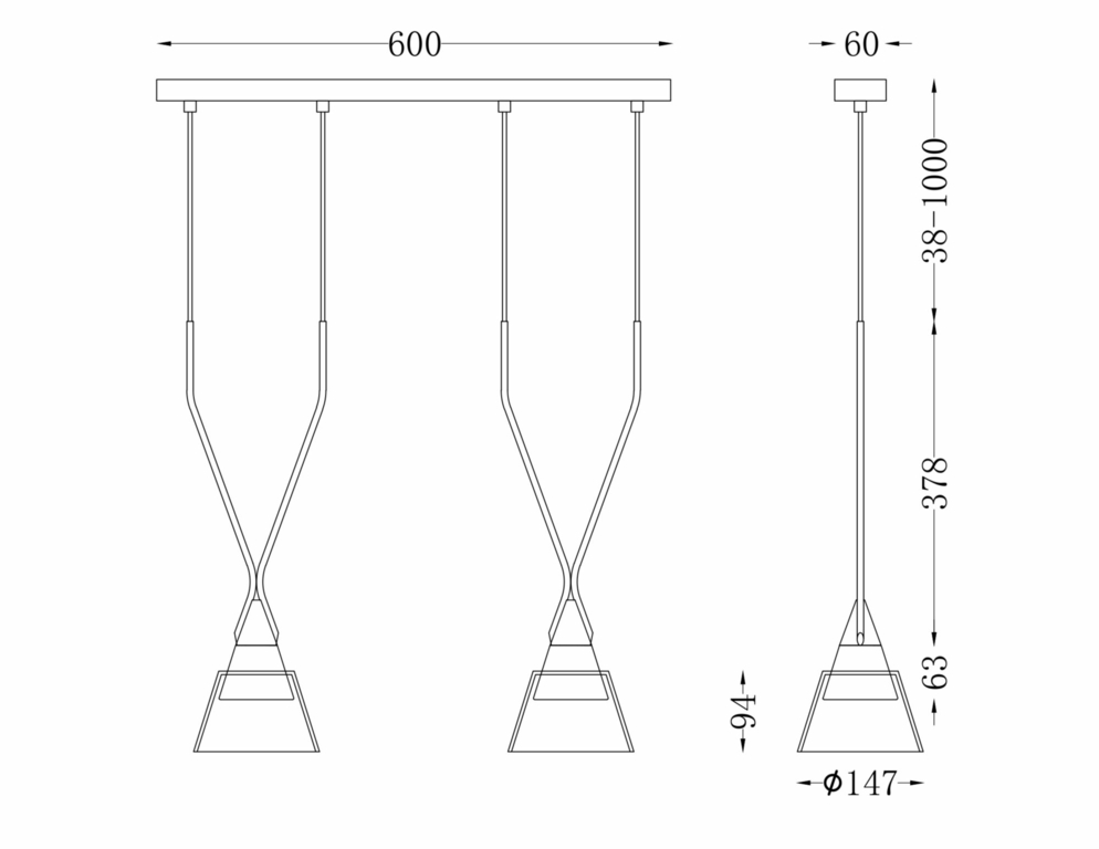 Подвесной светильник Maytoni P063PL-02B